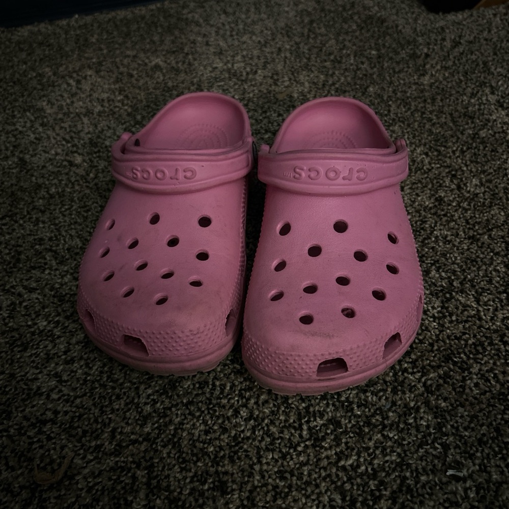 pink crocs, used, size 7